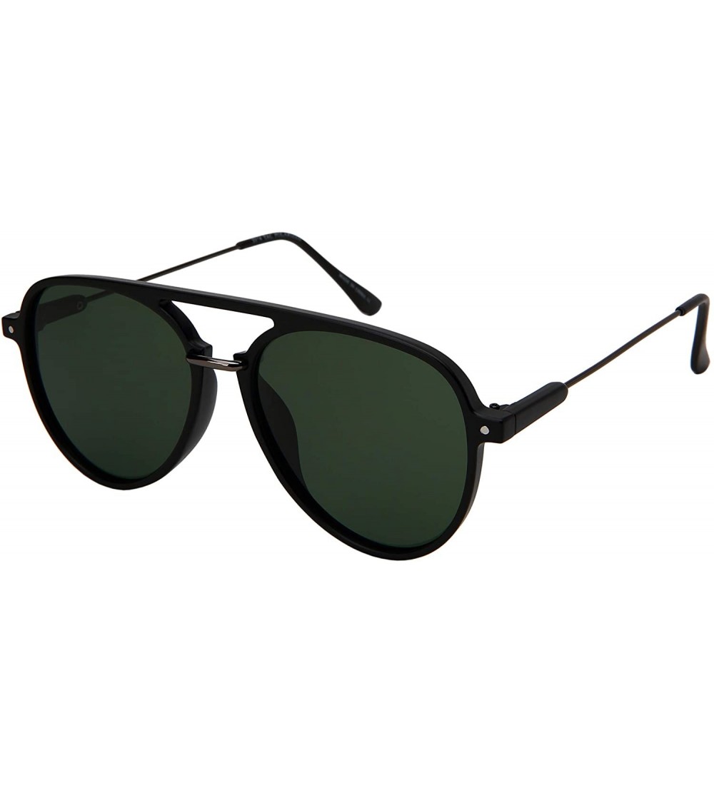 Aviator Flat Top Aviator Sunglasses for Men Pilot Sunglass Women Polarized Lens 3344-FLP - CV18K6R08TR $22.53