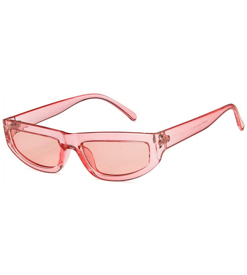 Rectangular Unisex Sunglasses Fashion Bright Black Grey Drive Holiday Rectangle Non-Polarized UV400 - Pink - CG18RKGAWI7 $16.83