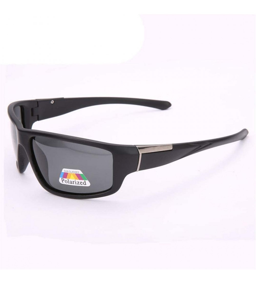Round Sunglasses Polarized Glasses Outdoor - Black - CZ18XOMT7M5 $43.38