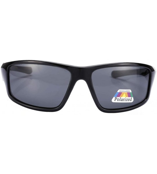 Round Sunglasses Polarized Glasses Outdoor - Black - CZ18XOMT7M5 $43.38