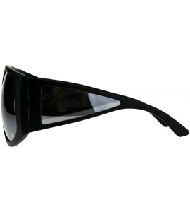 Oversized Super Oversized Goggle Sunglasses Multi Mirror Lens Shield Futuristic Shades - Matte Black (Silver Mirror) - C418CS...