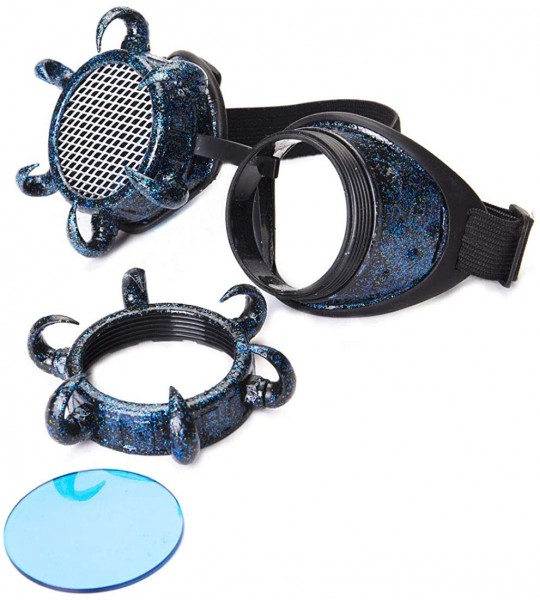 Round Kaleidoscope Eyewear Steampunk Goggles Glasses Paw Frame Cosplay Goggles - Blue - C918T93E5HA $20.13