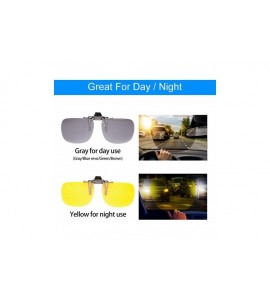 Sport Polarized Clip On Sunglasses Driving Reading 2Pack - Rectangular (Gray & Yellow) - C018Y75RXQ4 $25.60