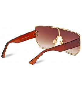 Shield 2019 luxury retro shield women's brand designer square oversized ladies sunglasses UV400 - Brown - CL18W53NESA $24.82