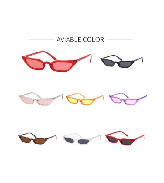 Rimless Vintage Sunglasses Women Cat Eye Frame Colorful lens Glasses UV 400 Protection - (2 Packs)black/Clear Pink - CQ194TL2...