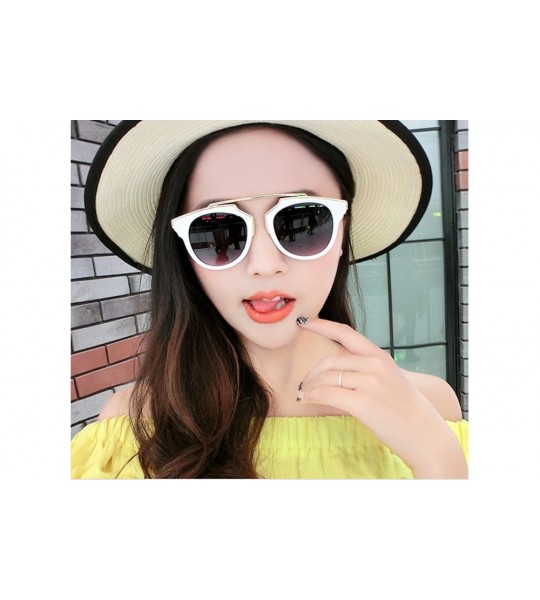 Goggle Woman's Retro Style Sunglasses Plastic Frame Glasses Lady Outdoor Uv400 White - CZ11ZSICRZR $18.79