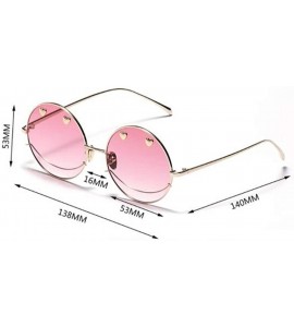 Round Metal round retro fashion trend sunglasses- new personality smiley couple sunglasses - B - C918SMTCR3Z $71.21