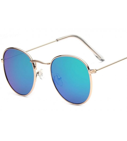 Round Women Classic Retro Round Sunglasses Fashion Vintage Small Sun Glasses Luxury Mirror Men Dazzle - 17 - CD198A4G7M6 $59.61