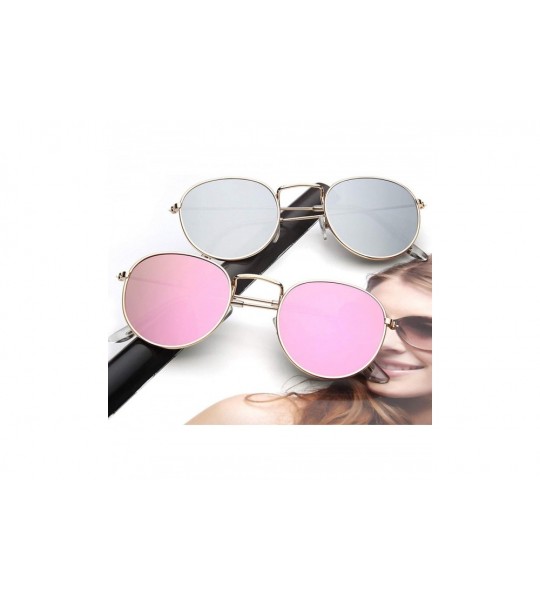 Round Women Classic Retro Round Sunglasses Fashion Vintage Small Sun Glasses Luxury Mirror Men Dazzle - 17 - CD198A4G7M6 $59.61