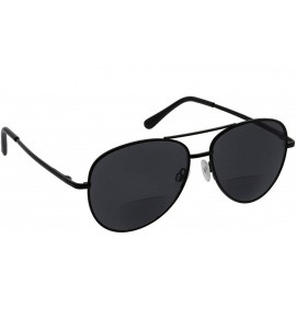 Aviator Heat Wave Bifocal Aviator Reading Sunglasses- Black- 56 mm + 1 - C219650Q6CL $33.23