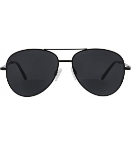 Aviator Heat Wave Bifocal Aviator Reading Sunglasses- Black- 56 mm + 1 - C219650Q6CL $33.23