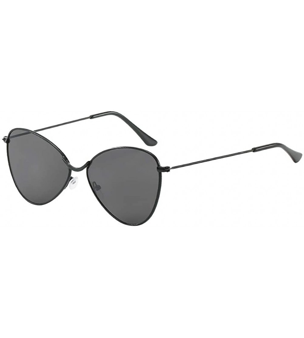 Oversized Polarized Sunglasses for Men Women Metal Mirror Semi-Rimless Frame Glasses - Black - CZ18RHSXIZ9 $19.58