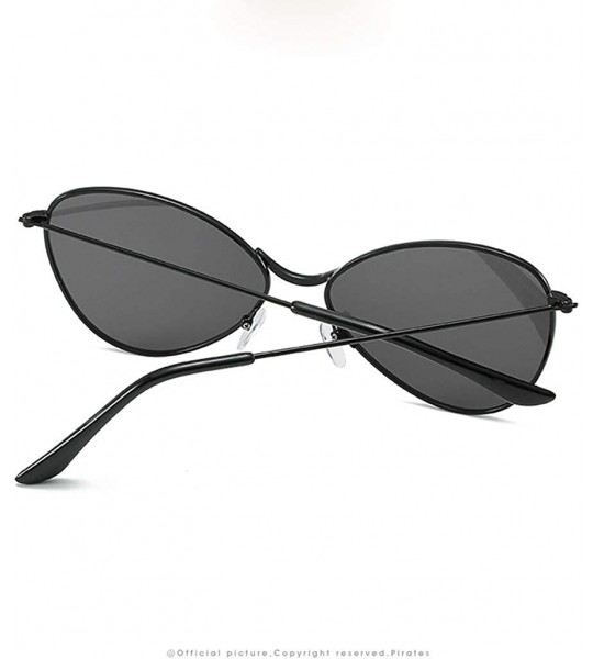 Oversized Polarized Sunglasses for Men Women Metal Mirror Semi-Rimless Frame Glasses - Black - CZ18RHSXIZ9 $19.58