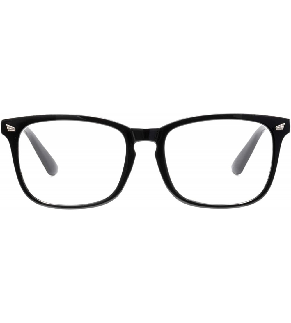 Aviator Non-Prescription Glasses for Women Men Clear Lens Square Frame Eyeglasses - Black - C518Z45WQYZ $19.04