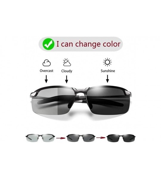 Square Sunglasses Men Polarized Driving Glasses Male Change Color Sun Glasses Day Night Vision Driver's Eyewear - C6194OK96EG...