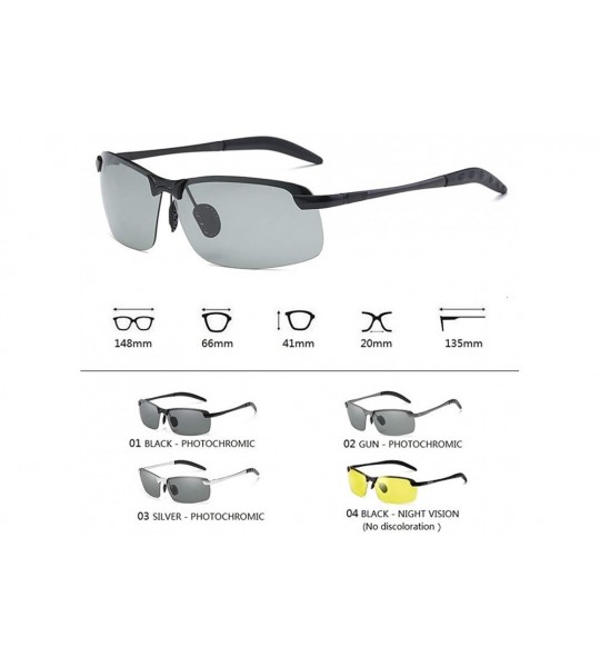 Square Sunglasses Men Polarized Driving Glasses Male Change Color Sun Glasses Day Night Vision Driver's Eyewear - C6194OK96EG...