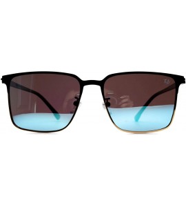 Square p517 Fashion Square Polarized- for Mens 100% UV PROTECTION - Black-bluemirror - CY192T90EKG $43.73