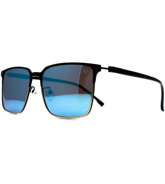 Square p517 Fashion Square Polarized- for Mens 100% UV PROTECTION - Black-bluemirror - CY192T90EKG $43.73