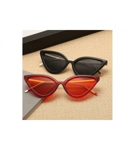 Cat Eye Women Cat Eye Sunglasses PC Frame Fashion For Female - Black(silver Legs) - CO199C0MC53 $21.82