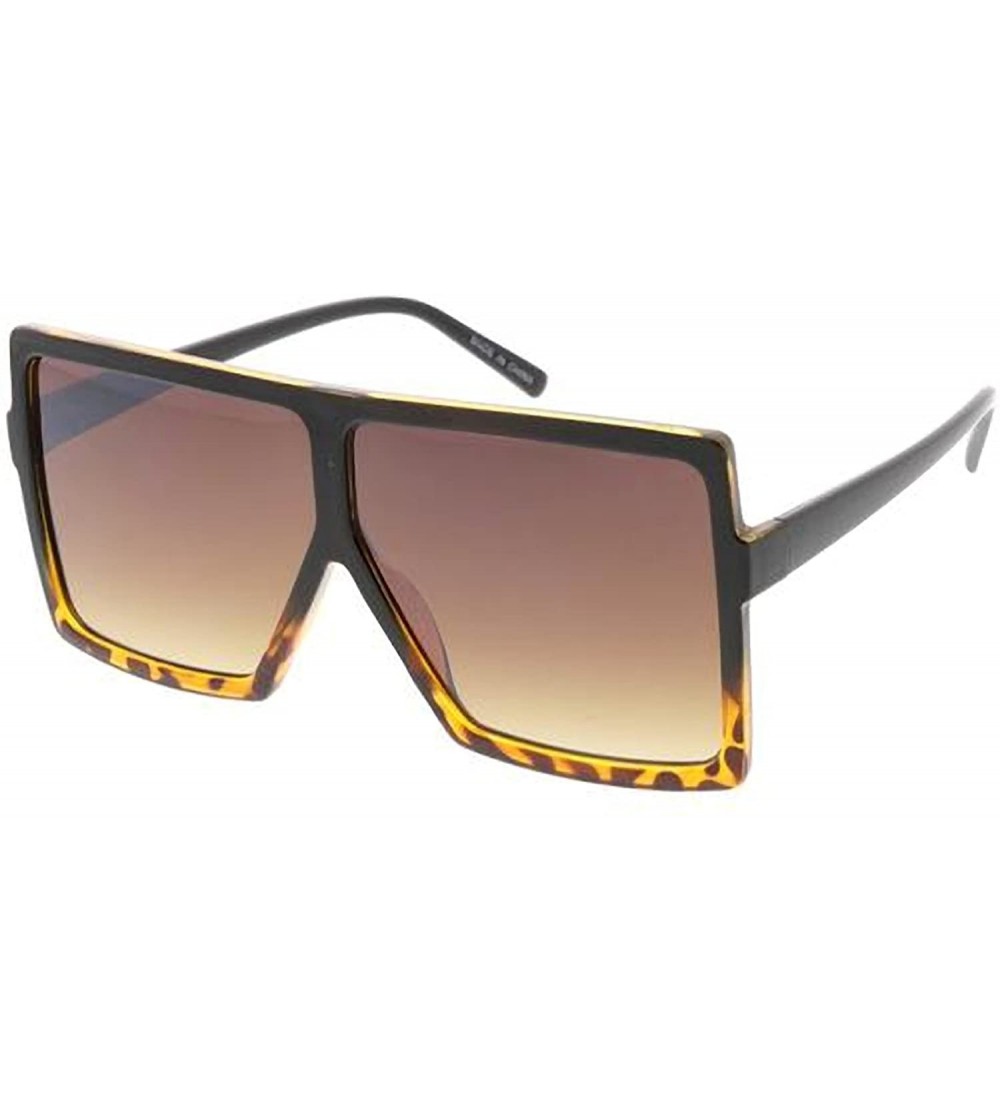 Square Heritage Modern"Tucker" Simple Flat Top Square Frame Sunglasses - Gold - CV18GY5YQ93 $18.54