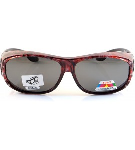 Shield Large Bling Polarized Fit Over Glasses Sunglasses with Side View P012 - Red Swirl - C81802O3RDH $29.98