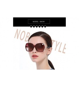 Square Women Sparkling Crystal Polarized Sunglasses UV400 - Burgundy - CB18GLM0AWN $22.14