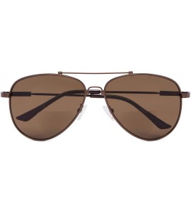 Aviator Memory Bridge and Arm Bifocal Sunglasses Polit Style Sunshine Readers Men Women - Brown-brown-lens - CC18NOEOSCW $32.40