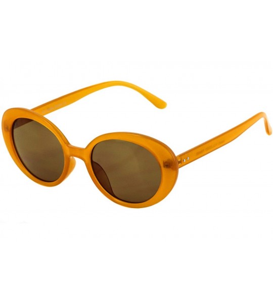 Goggle NIRVANA Kurt Cobain Oval Bold Vintage Sunglasses For Women Men Clout Goggle Sunglasses - Thin Orange Frame - CA186UICH...