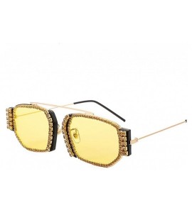 Square Fashion Square Small Sunglasses Women Designer Rhinestone Crystal Sun Glasses Female Gradient Lens Shades - C0198ZLM49...