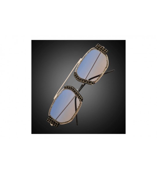 Square Fashion Square Small Sunglasses Women Designer Rhinestone Crystal Sun Glasses Female Gradient Lens Shades - C0198ZLM49...