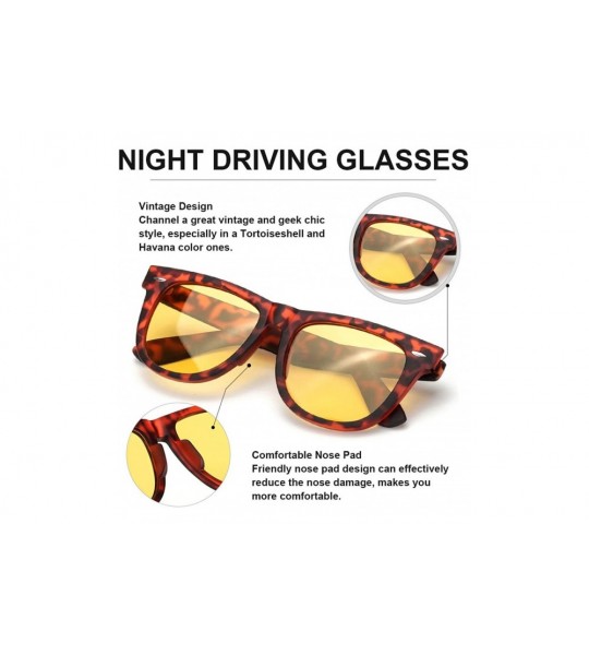 Wayfarer PdnIds Night-Vision Glasses Women Polarized Yellow Lens-Anti Glare Night-Driving Glasses for Men&Women - C518Z779Q4E...