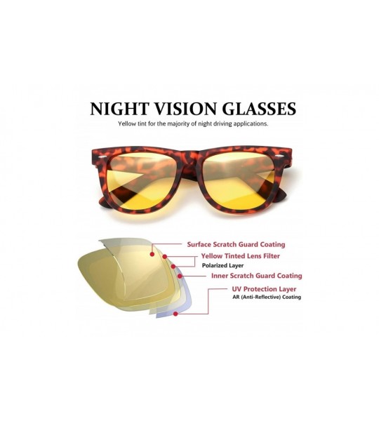 Wayfarer PdnIds Night-Vision Glasses Women Polarized Yellow Lens-Anti Glare Night-Driving Glasses for Men&Women - C518Z779Q4E...