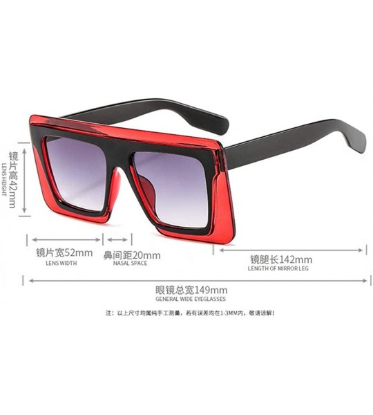 Square Sunglasses Designer Rectangle Fashion Glasses - Brown - CE199HQI97L $26.05