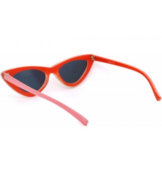 Cat Eye Womens Mirrored Retro Mod Gothic Cat Eye Plastic Sunglasses - Pink Pink Mirror - CV18WTLASOL $23.83