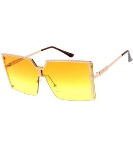 Square Square Candy Lens 80s Retro Fashion Aviator Sunglasses - Yellow - CL18UTA69WO $21.43