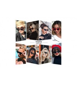 Aviator Retro Vintage Narrow Cat Eye Sunglasses for Women Clout Goggles Plastic Frame - Black Grey + Red Grey - C218LDWYY8W $...