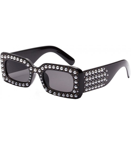 Oversized Sunglasses for Women Oversized Sunglasses Pearls Sunglasses Retro Glasses Eyewear Sunglasses for Holiday - A - CU18...