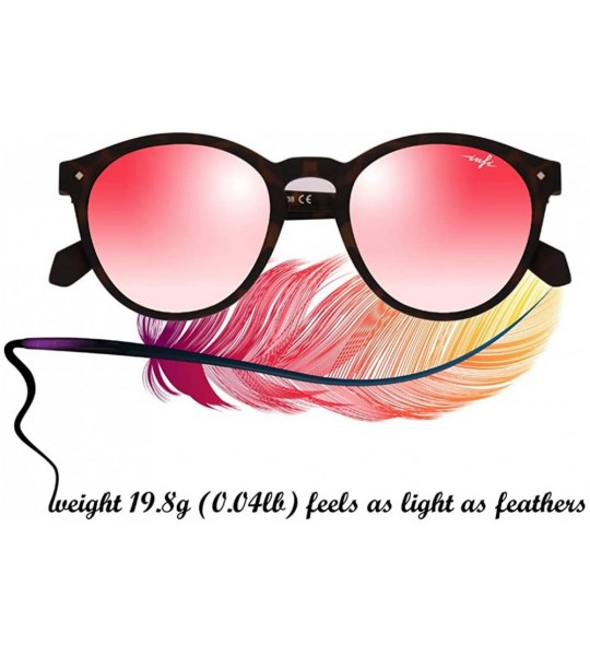 Round Polarized Sunglasses for Women Fishing Driving Round Retro Tortoise Glasses Red Pink Mirrored - CU193CDY74Z $56.00