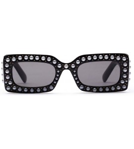 Oversized Sunglasses for Women Oversized Sunglasses Pearls Sunglasses Retro Glasses Eyewear Sunglasses for Holiday - A - CU18...