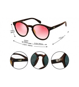 Round Polarized Sunglasses for Women Fishing Driving Round Retro Tortoise Glasses Red Pink Mirrored - CU193CDY74Z $56.00