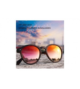 Round Polarized Sunglasses for Women Fishing Driving Round Retro Tortoise Glasses Red Pink Mirrored - CU193CDY74Z $56.00