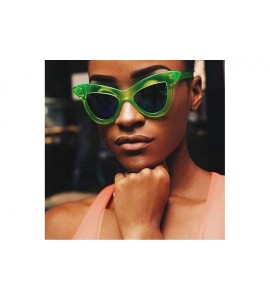 Cat Eye Personality Sunglasses Big Eyebrow Hair Cat Eye Sunglasses Dazzle Color Fashion Glasses Sunglasses - CW18TKL00RN $18.13