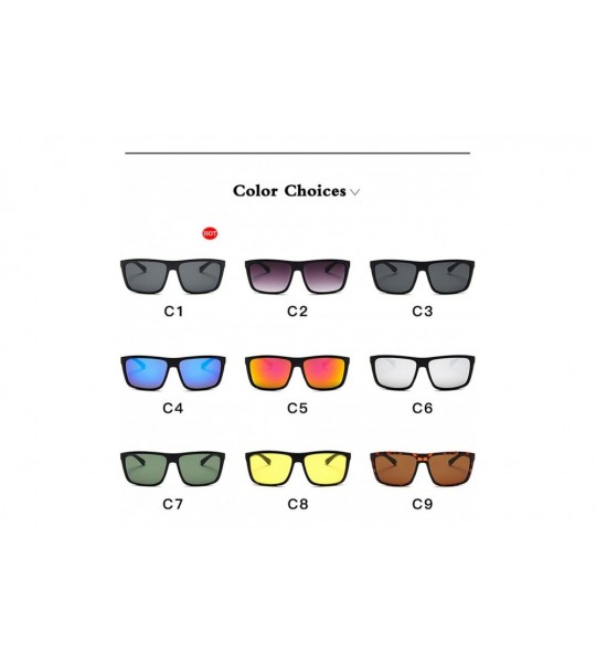 Square 2019 New Unisex Reflective Vintage Sunglasses Men Designer Fashion Rivets Sun Glasses Ladies Oculos De Sol - C6 - CG19...