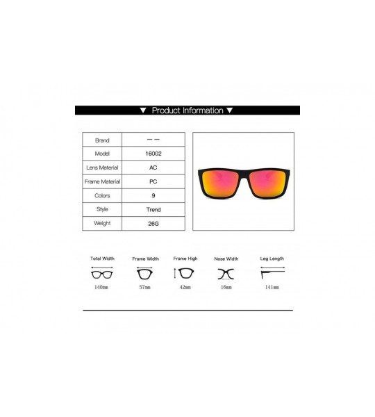 Square 2019 New Unisex Reflective Vintage Sunglasses Men Designer Fashion Rivets Sun Glasses Ladies Oculos De Sol - C6 - CG19...