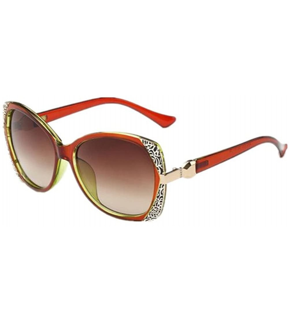 Rimless Women Classic UV400 Protection Sunglasses Sport Driving Sun Glasses Eyewear - Brown - CE18364GHIY $18.29