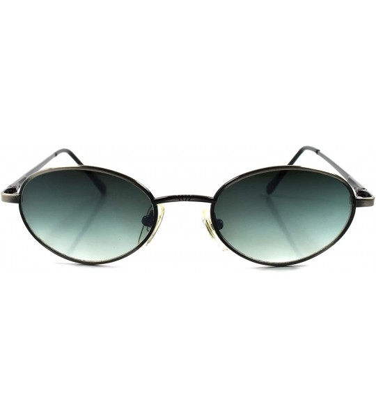 Oval Classic Indie 90s Mens Womens Vintage Round Oval Sunglasses - Brushed Metal - CX189292HKM $36.19