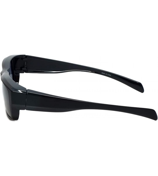 Rectangular Fitover Sunglasses with Polarized Lenses 57134PL - Black-grey - CH18M5X5ZU3 $22.91