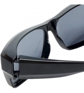 Rectangular Fitover Sunglasses with Polarized Lenses 57134PL - Black-grey - CH18M5X5ZU3 $22.91