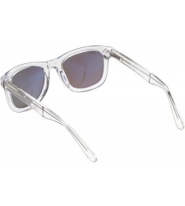 Shield Women's Sunglasses - Clear Plastic Designer Wayfarer Frame - Polarized - CS18DZO7M9I $92.68