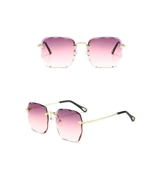 Square New Women Eyewear Casual Square Shape Gradient Color Sunglasses Sunglasses - Gray Pink - CW190OCRR8U $84.37